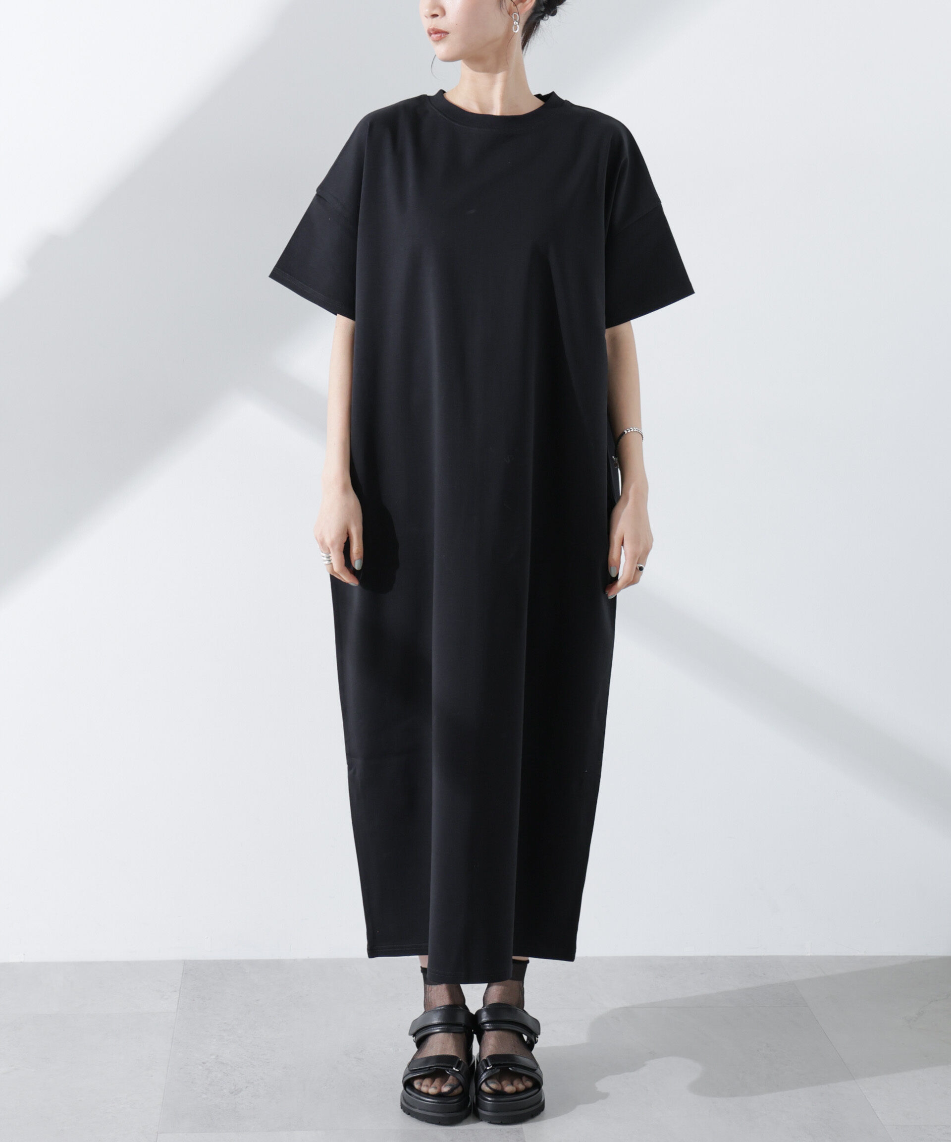 nano･universe「Anti Smellスムースシルケットワイドワンピース」|ワンピース|