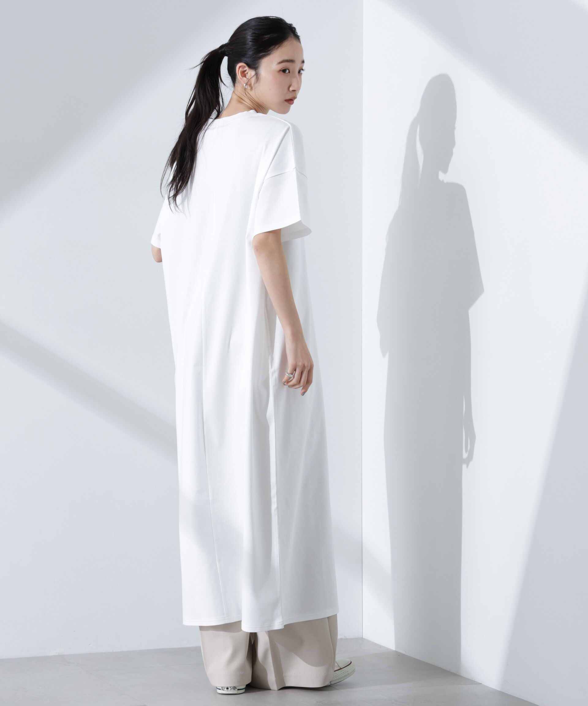 nano･universe「Anti Smellスムースシルケットワイドワンピース」|ワンピース|