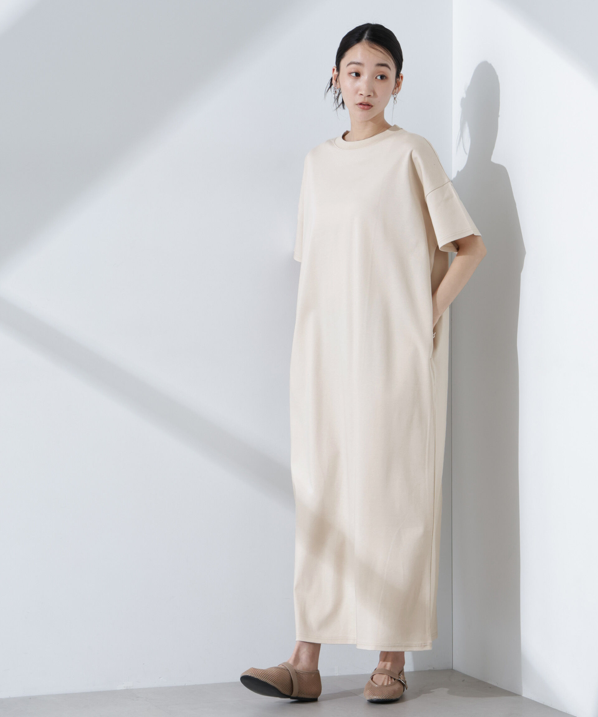 nano･universe「Anti Smellスムースシルケットワイドワンピース」|ワンピース|