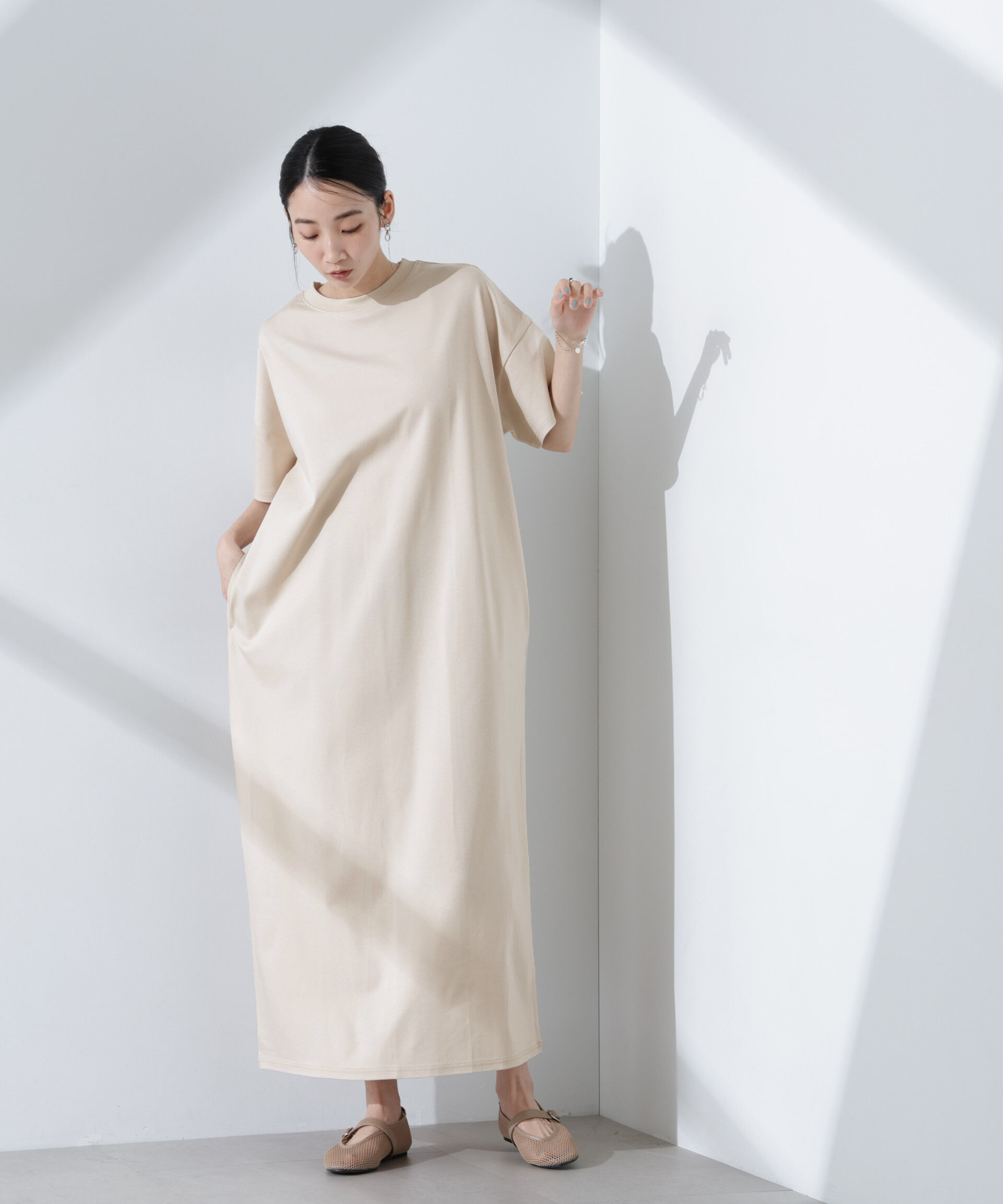 nano･universe「Anti Smellスムースシルケットワイドワンピース」|ワンピース|