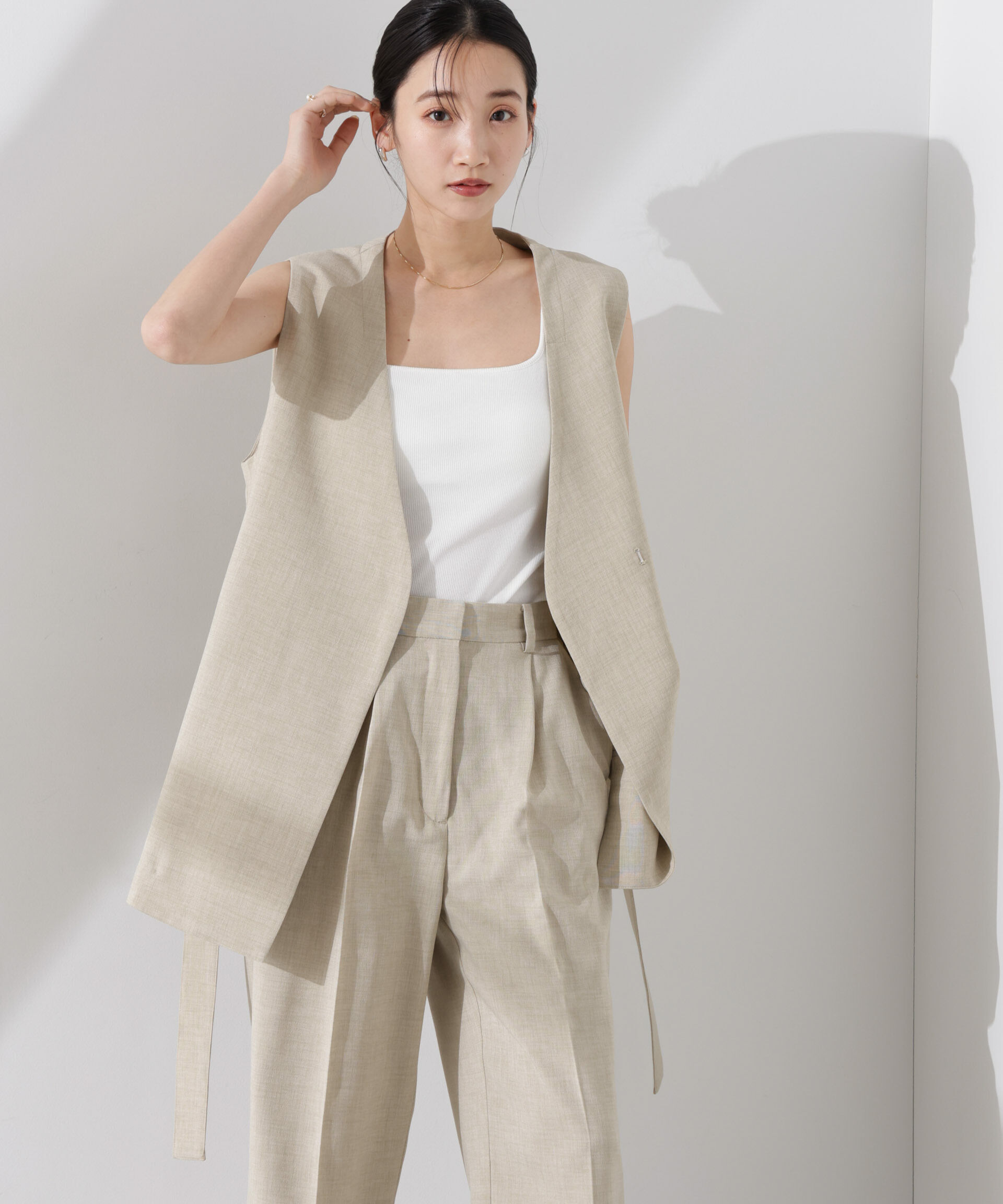 nano･universe「多機能素材ジレ(セットアップ可)」|テーラードジャケット|