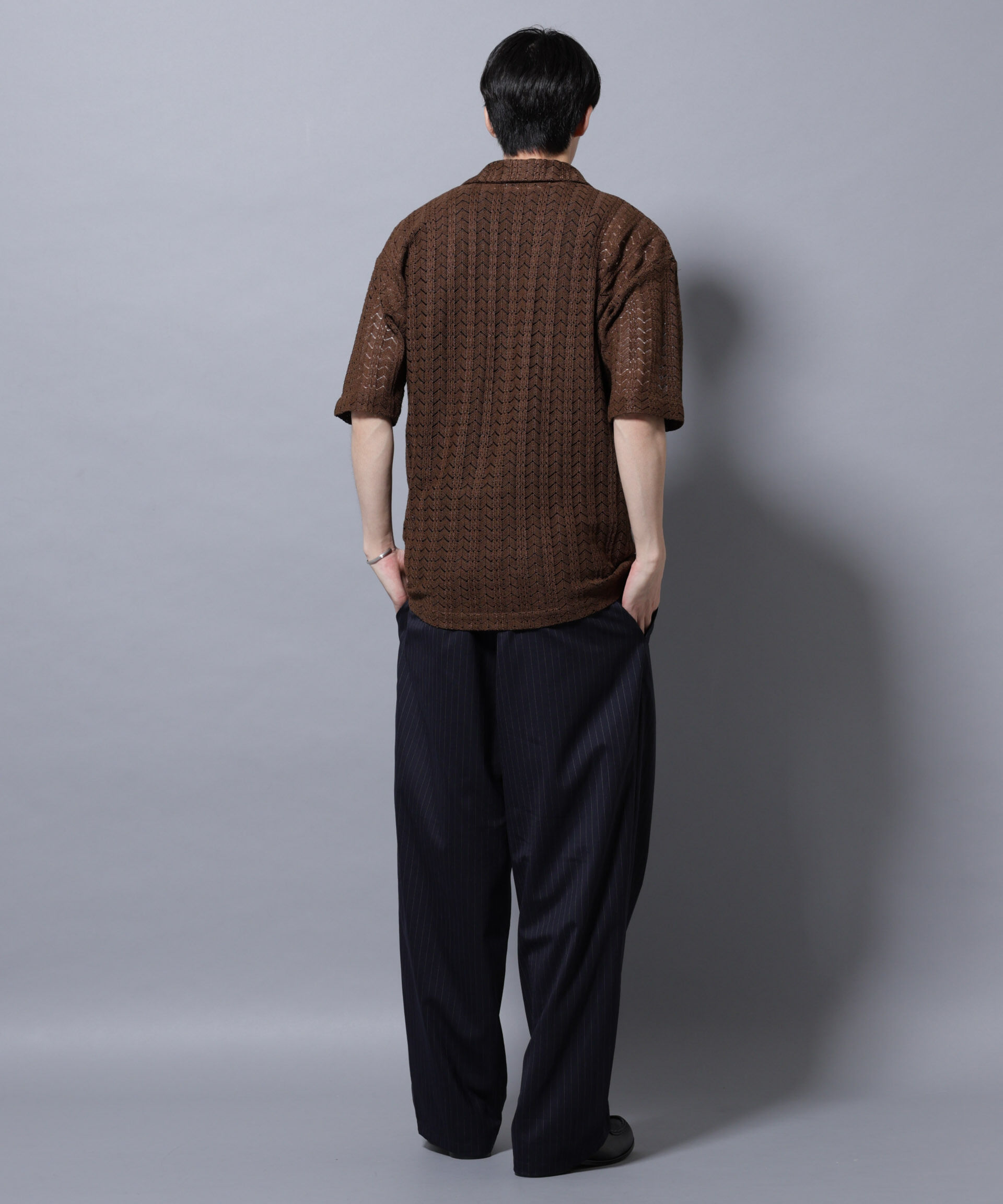 nano･universe「メッシュラッセル スキッパーポロ」|ニット・セーター|