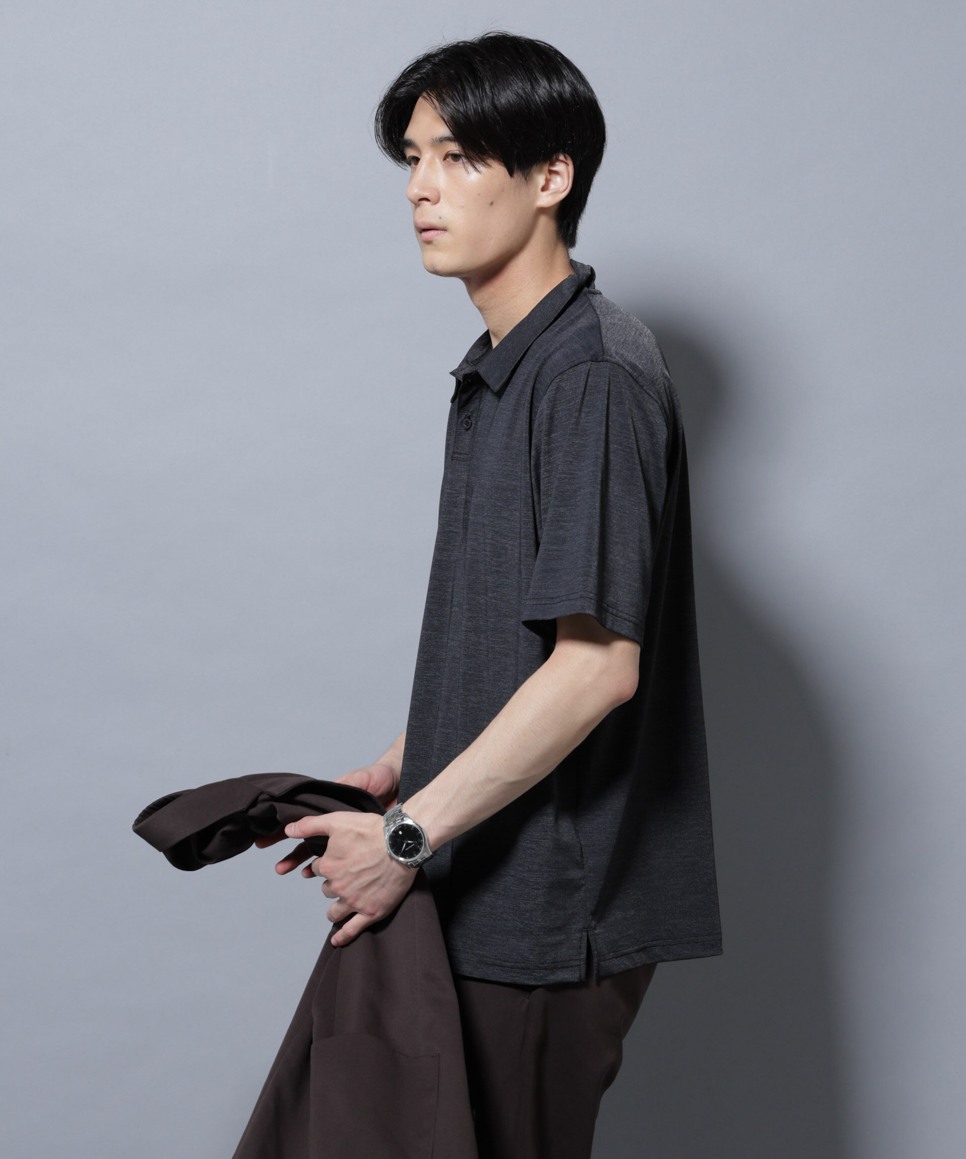 nano･universe「ストレッチメランジポロシャツ半袖」|Tシャツ・カットソー|