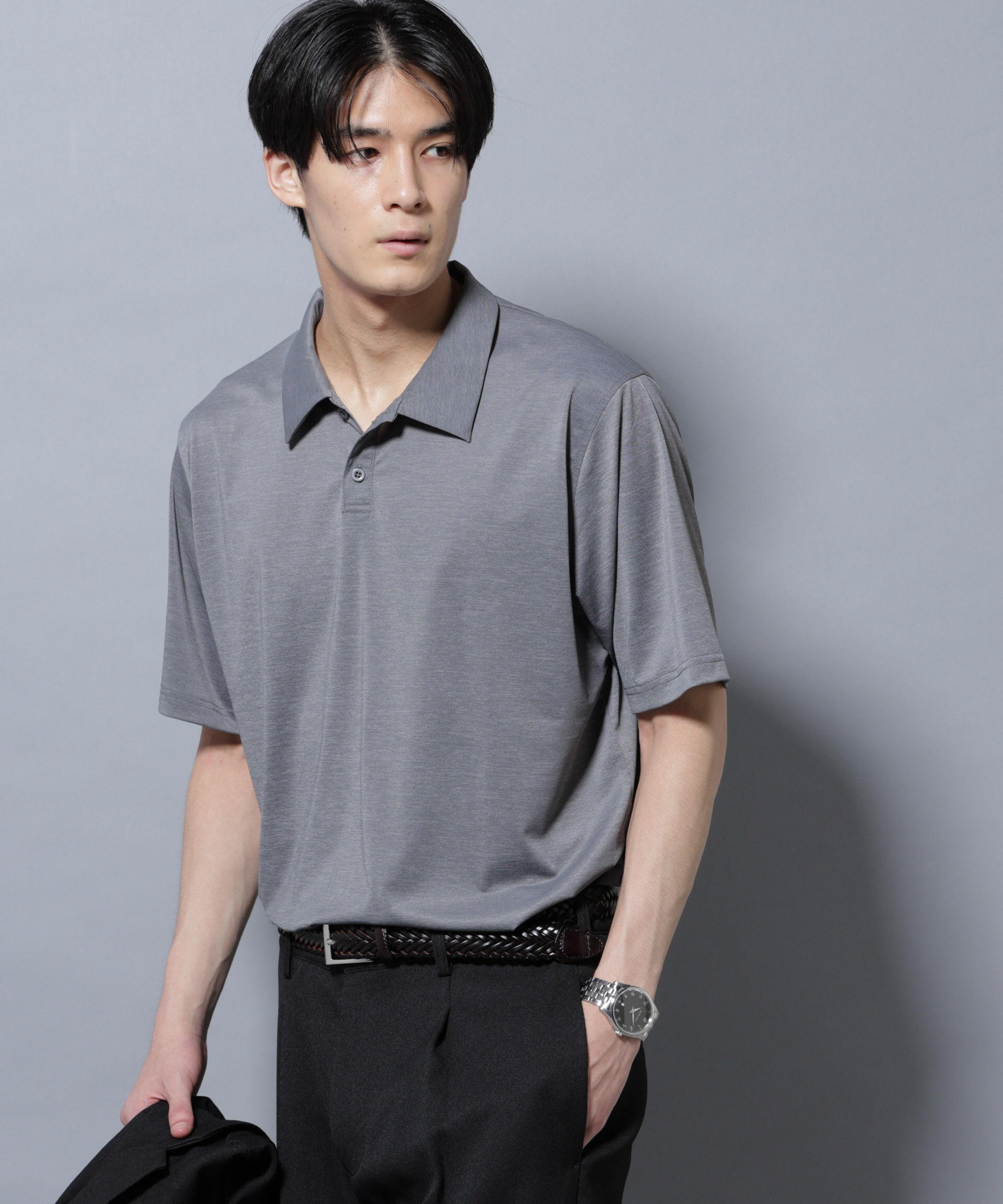 nano･universe「ストレッチメランジポロシャツ半袖」|Tシャツ・カットソー|