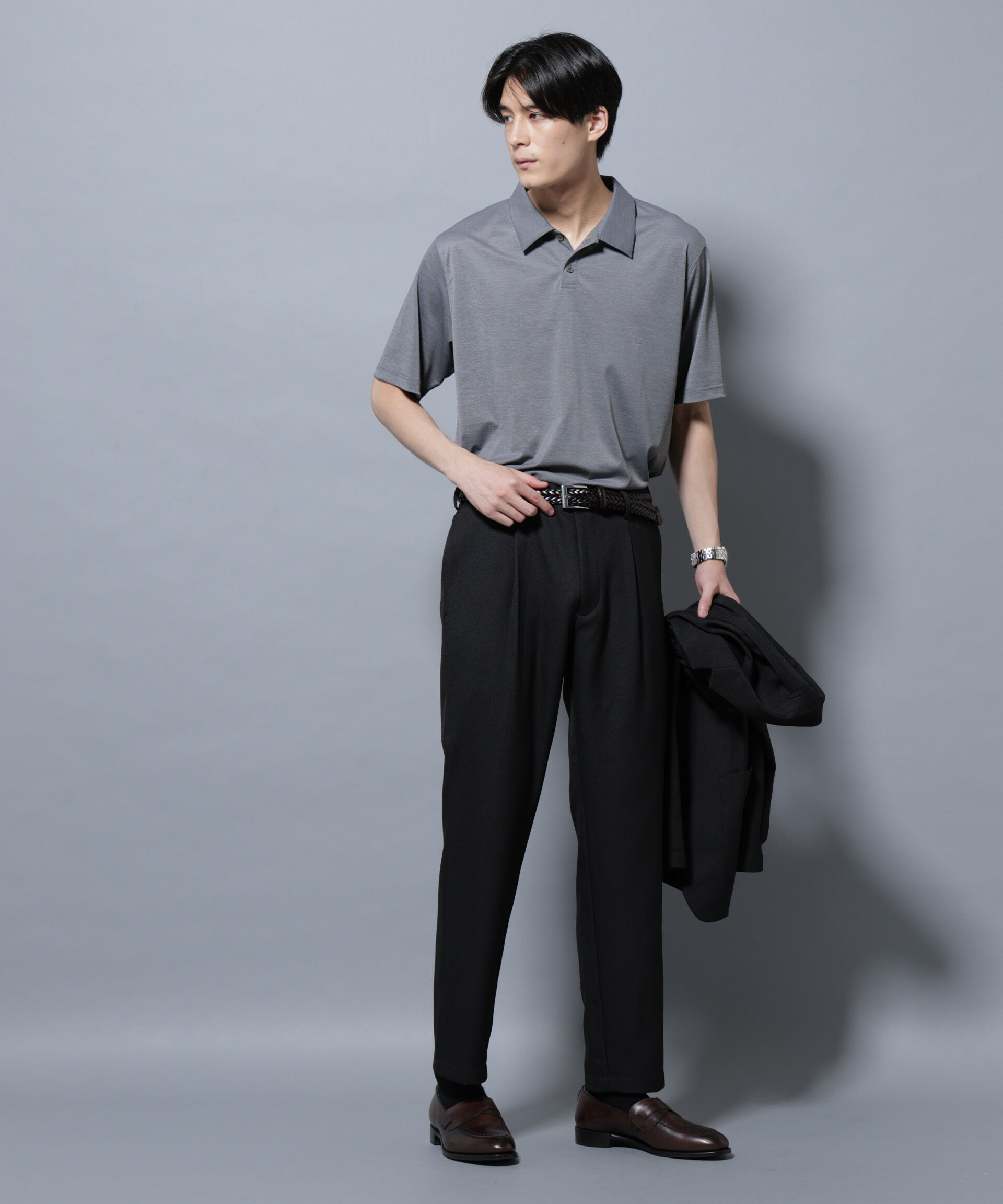 nano･universe「ストレッチメランジポロシャツ半袖」|Tシャツ・カットソー|