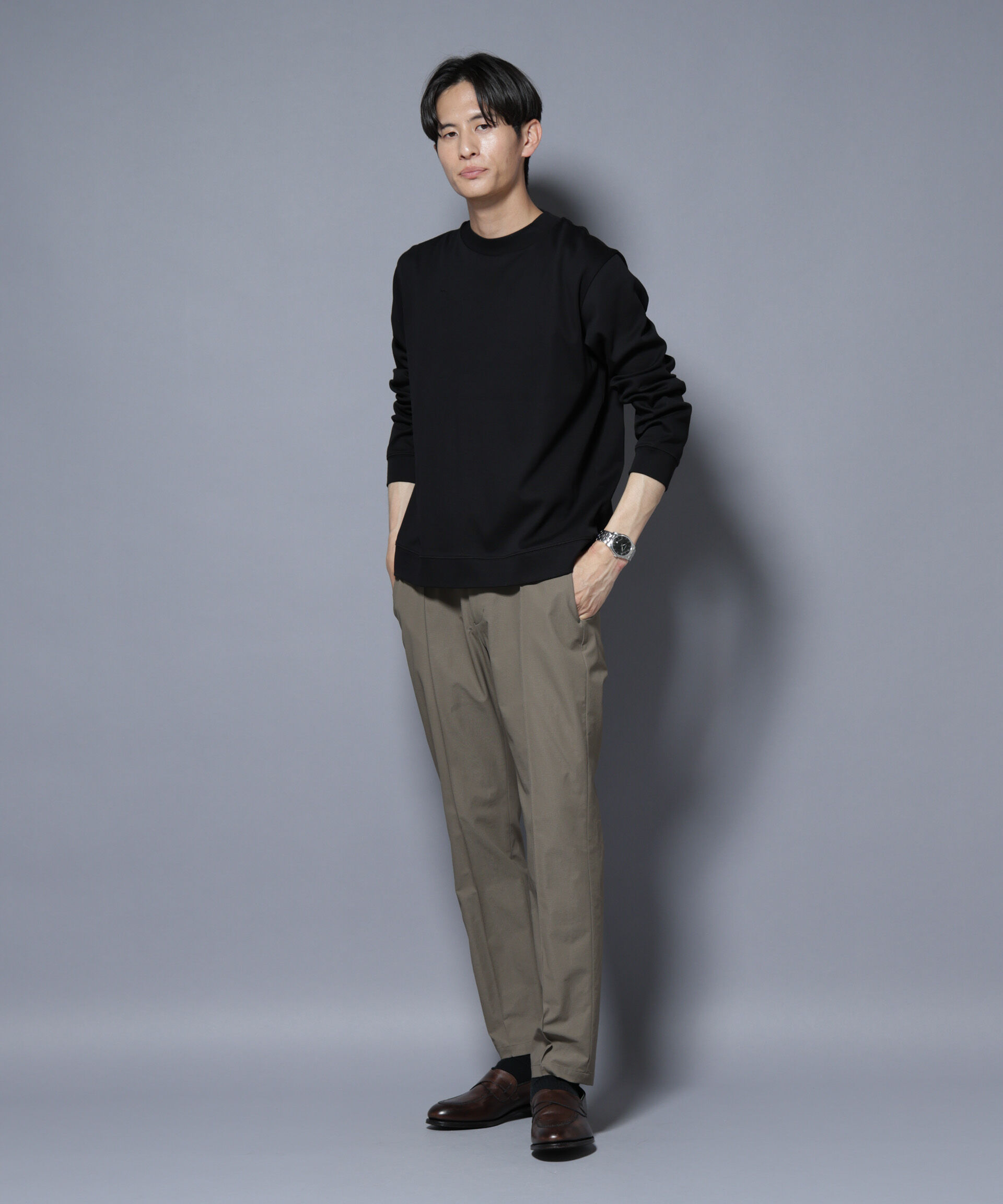 nano･universe「「FORMAL JERSEY」モックネックカットソー長袖」|Tシャツ・カットソー|