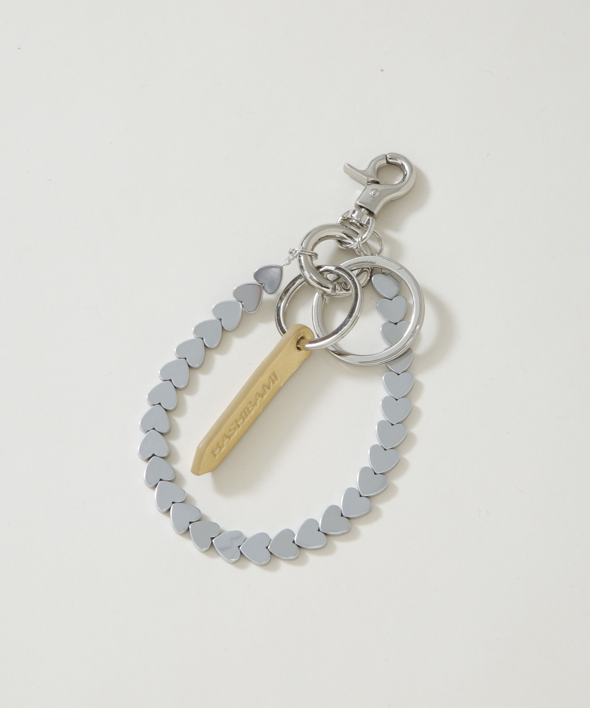 nano･universe「HASHIBAMI/ヘマタイト ハート スマホハンドストラップ」|その他|シルバー