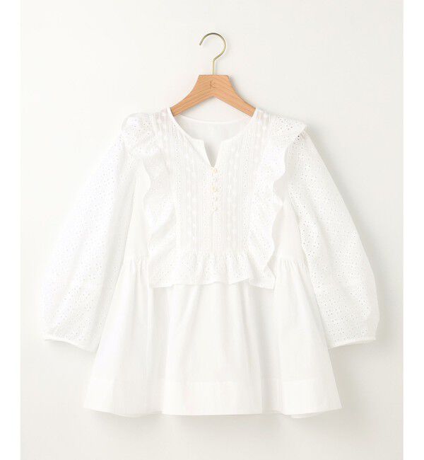 組曲「【WEB限定色あり】レースコンビシャーティング ブラウス」|シャツ・ブラウス|