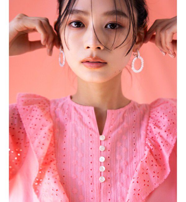 組曲「【WEB限定色あり】レースコンビシャーティング ブラウス」|シャツ・ブラウス|