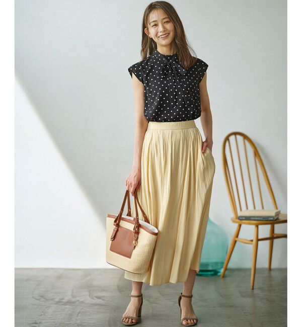 組曲「【WEB限定】ギャザーライトデシン タックスカート」|スカート|