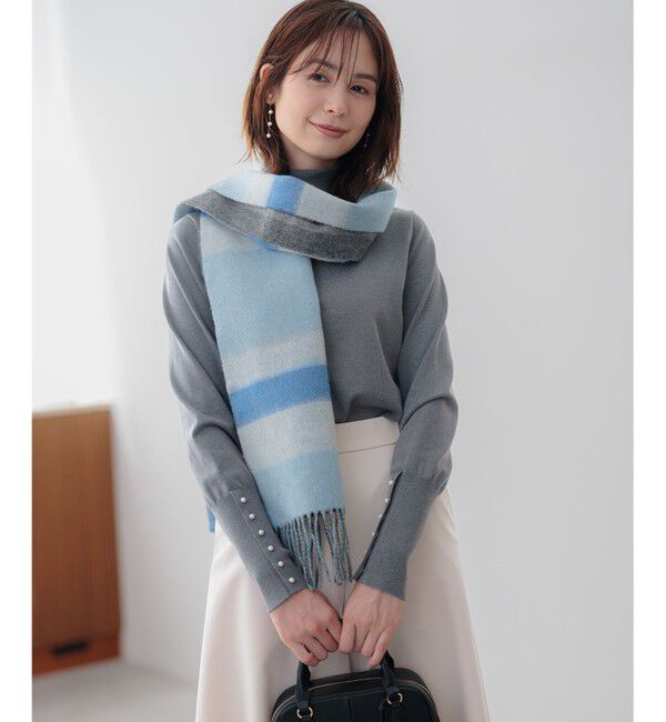 組曲「ウールリバーシブルストール」|マフラー|ブルー系