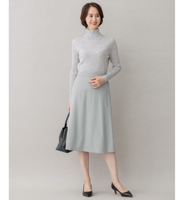 自由区「【XSサイズ～/洗える】ダブルフェイススーティング セミフレアスカート」|スカート|