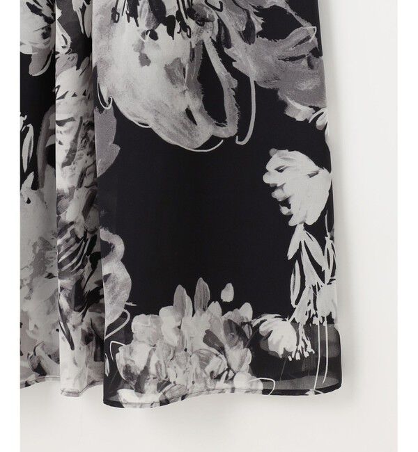 自由区「【ウエストゴム・洗える】ピオニーフローラルプリント  スカート」|スカート|