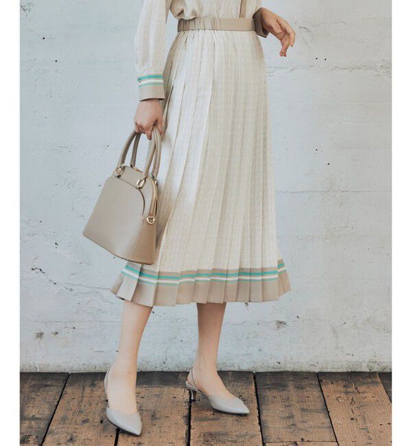 自由区「【セットアップ対応・洗える】モノグラムプリント スカート」|スカート|オフ&times;ベージュ