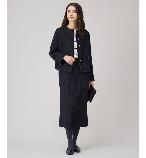 自由区「ブライトリングツイードストレート スカート」|スカート|