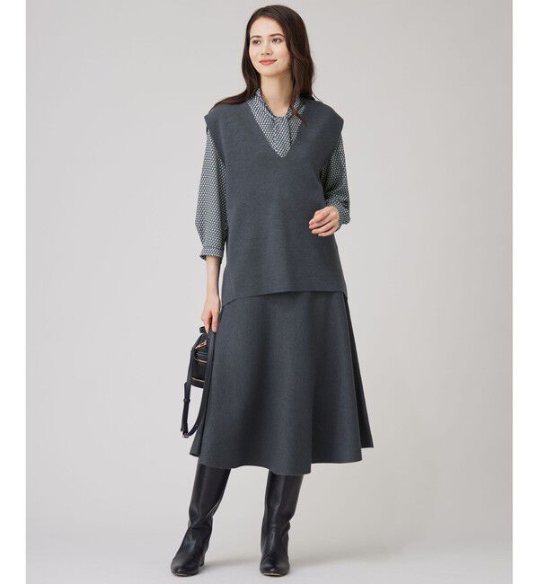 自由区「【セットアップ対応・洗える】ウールミラノニット スカート」|スカート|