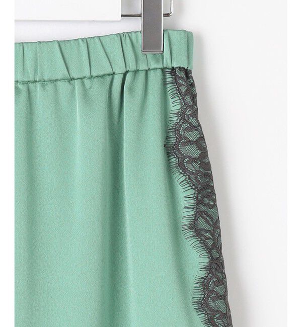 自由区「【洗える】サテンレース スカート」|スカート|
