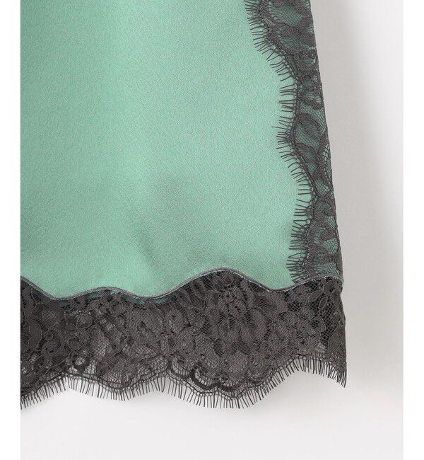 自由区「【洗える】サテンレース スカート」|スカート|