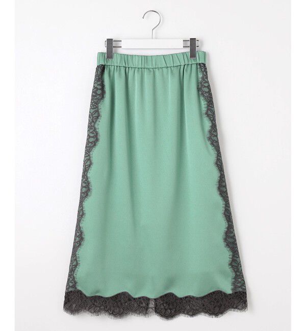 自由区「【洗える】サテンレース スカート」|スカート|