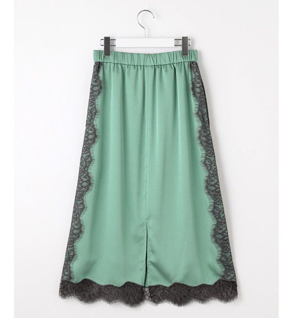自由区「【洗える】サテンレース スカート」|スカート|