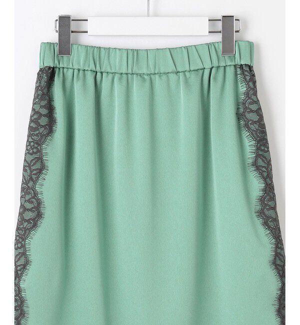 自由区「【洗える】サテンレース スカート」|スカート|