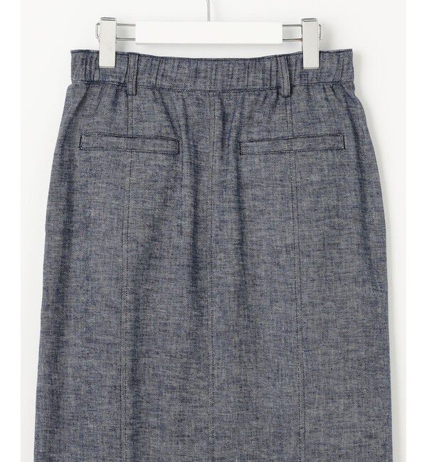 自由区「【洗える】コットンリネンシャンブレー スカート」|スカート|