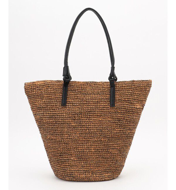 自由区「【カタログ掲載】ラフィアテーパードトート バッグ」|トートバッグ|ブラウン