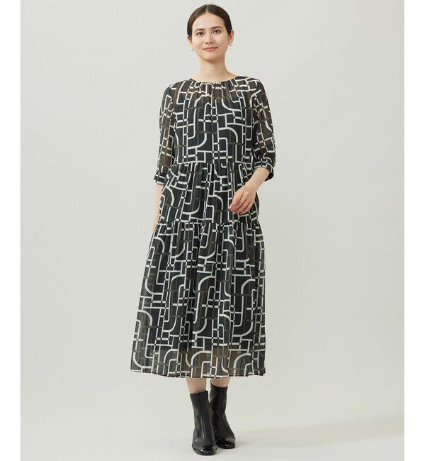 自由区「ジオメトリックレトロプリント ワンピース」|ワンピース|