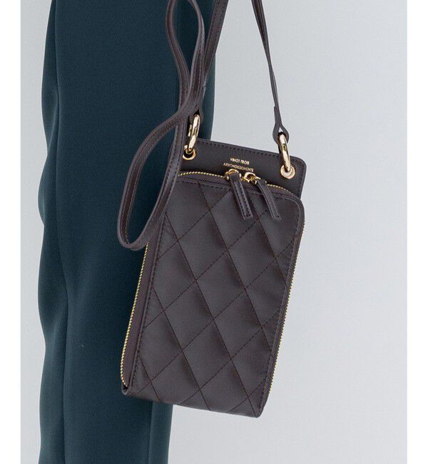 23区「【新色追加】キルティング スマホ ポシェット」|ショルダー・メッセンジャー|ブラウン系