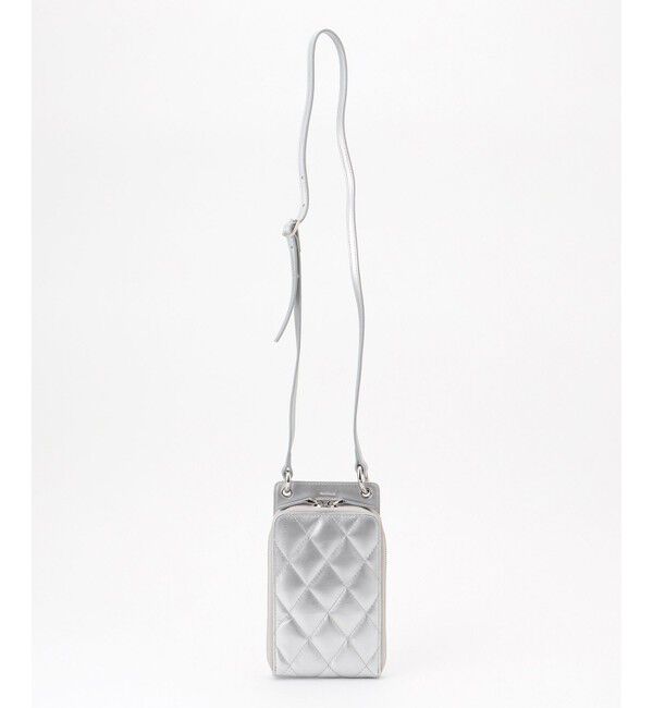 23区「【新色追加】キルティング スマホ ポシェット」|ショルダー・メッセンジャー|シルバー系