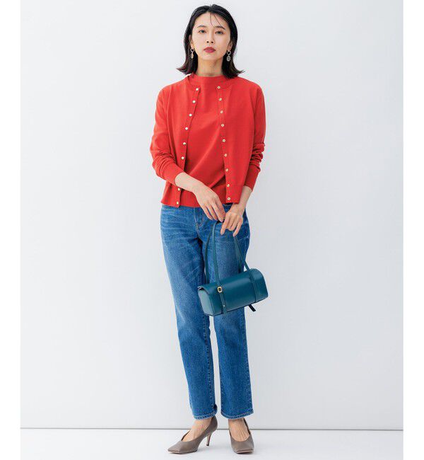 23区「【洗える/アンサンブル対応】ヴィスコースストレッチ 半袖 ニット」|カーディガン|