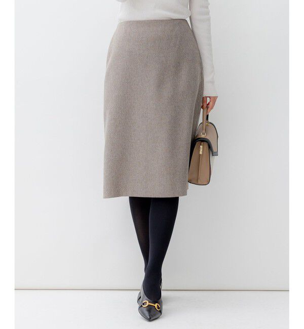 23区「【洗える】ウールライクカルゼ タイト スカート」|スカート|ﾀﾞｰｸﾌﾞ