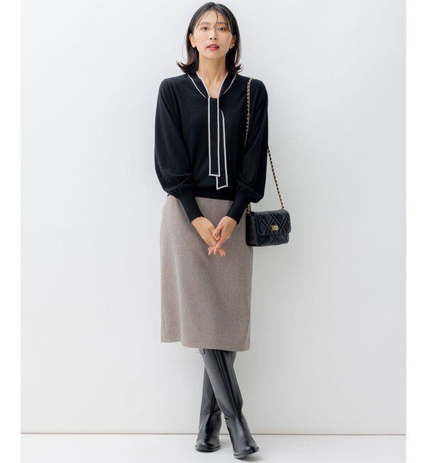 23区「【洗える】ウールライクカルゼ タイト スカート」|スカート|