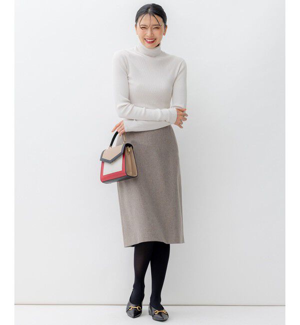 23区「【洗える】ウールライクカルゼ タイト スカート」|スカート|