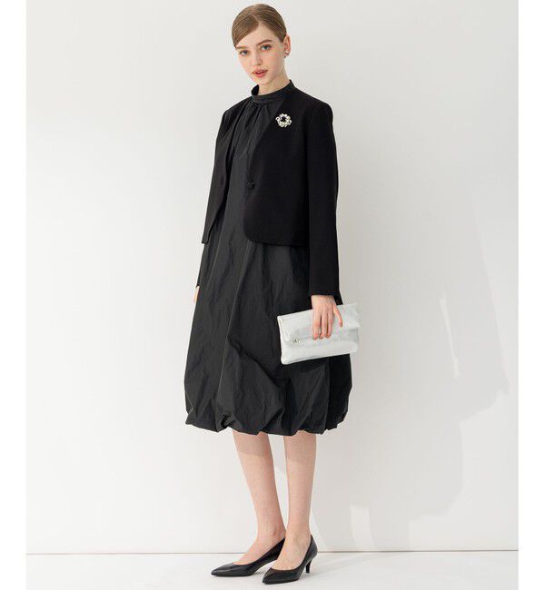 23区「【APPLAUDIR】クリアジョーゼット 3WAYコンパクトジャケット」|ノーカラージャケット|