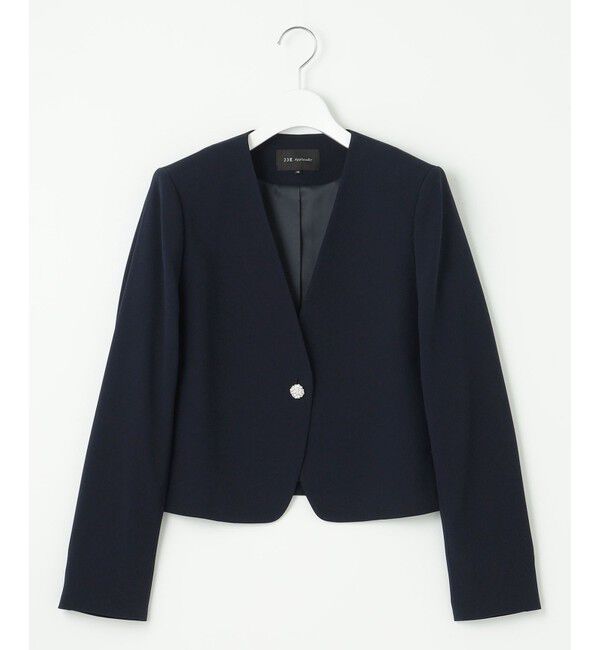 23区「【APPLAUDIR】クリアジョーゼット 3WAYコンパクトジャケット」|ノーカラージャケット|