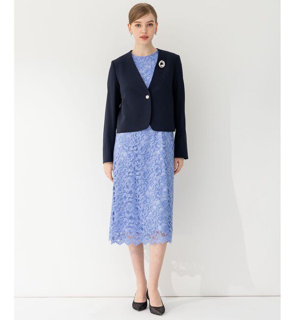 23区「【APPLAUDIR】クリアジョーゼット 3WAYコンパクトジャケット」|ノーカラージャケット|