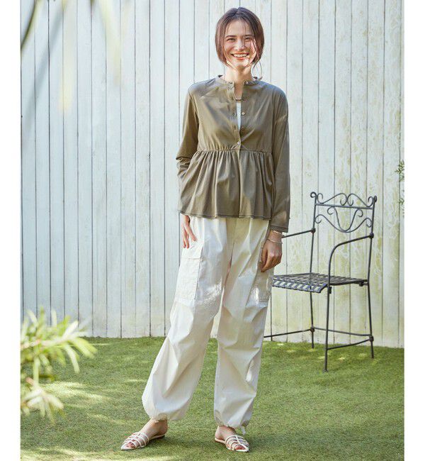 23区「【SLOW/好評につき新色追加】ミリタリーストレッチタフタ  カーゴパンツ」|カーゴ|