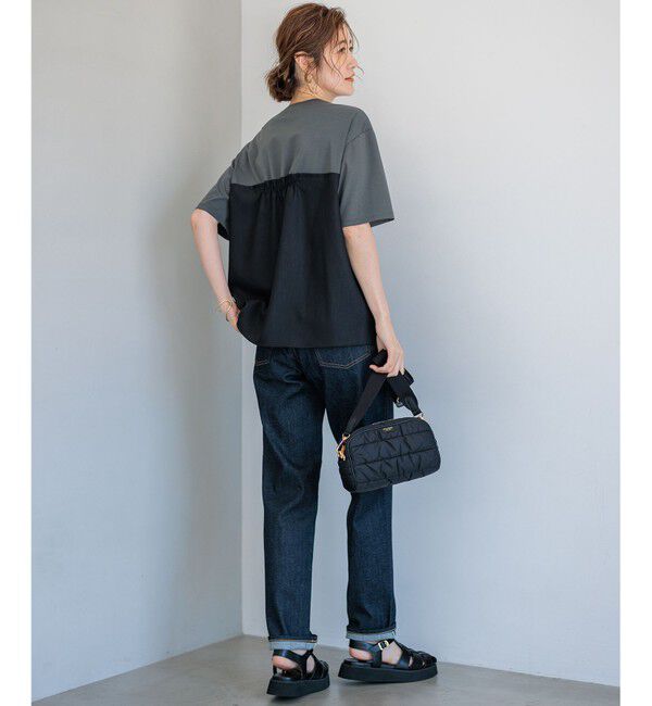 23区「【WEB限定カラーあり/洗える】スムースデザイン コンビ カットソー」|Tシャツ・カットソー|