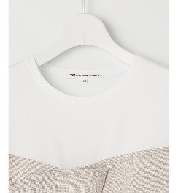 23区「【WEB限定カラーあり/洗える】スムースデザイン コンビ カットソー」|Tシャツ・カットソー|