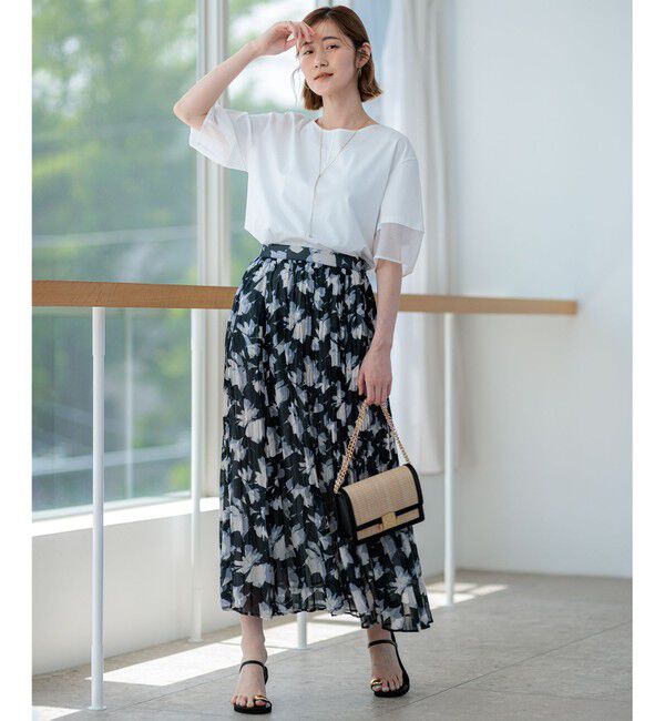 23区「【洗える】Ratti シャドーフラワープリント スカート」|スカート|