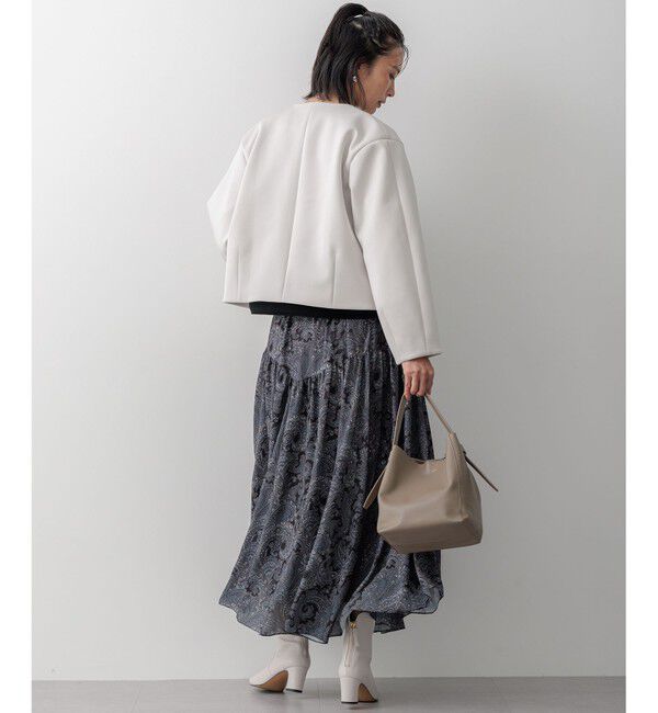 23区「【洗える】ネオプレーンジャージー ジャケット」|ノーカラージャケット|