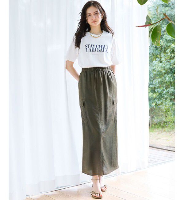 23区「【SLOW/一部店舗限定】ブライトヴィンテージクロス Iライン スカート」|スカート|