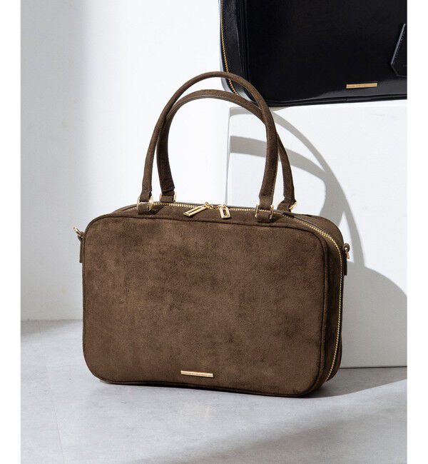 23区「【WEB&一部店舗限定】スエード ボストン バッグ」|ボストンバッグ|カーキ系