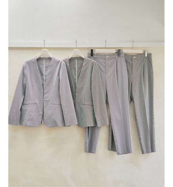 any SiS「【洗える】コードレーンストレッチ ジャケット」|ノーカラージャケット|