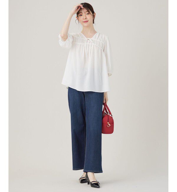 any SiS「【洗える】 ギャザーテント ブラウス」|シャツ・ブラウス|