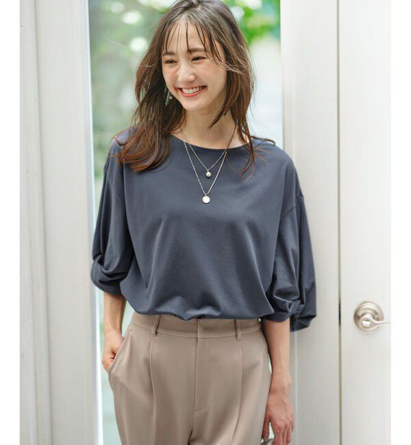 any SiS「シルケットスムースツイストスリーブ カットソー」|Tシャツ・カットソー|