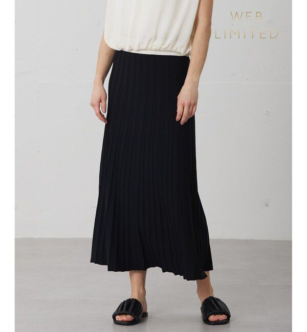 BEIGE,「【WEB限定】 MONSTERA / ニットスカート」|スカート|Black