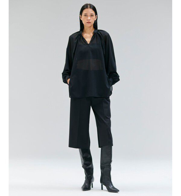 BEIGE,「【洗える】MOYE / シアーウールパフスリーブブラウス」|シャツ・ブラウス|