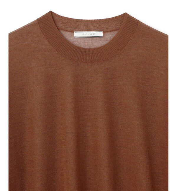 BEIGE,「【洗える】CADDO / シアーウールクルーネックトップス」|ニット・セーター|